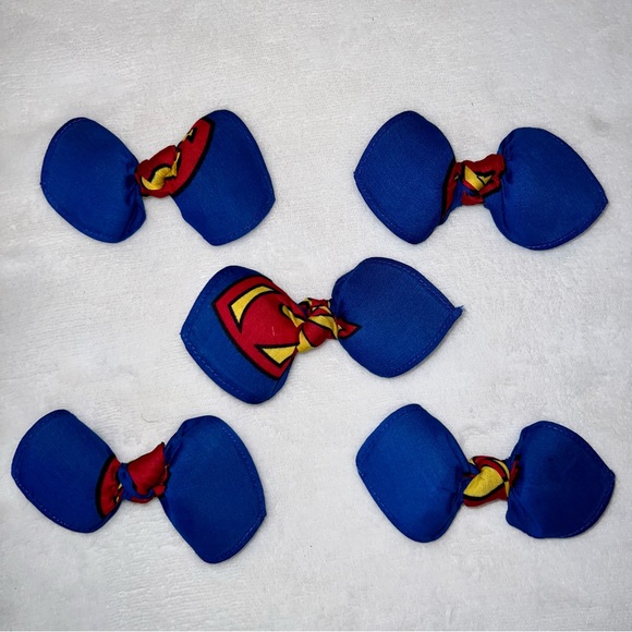 Superman Dark Blue Superhero Rockabilly Bandana Hair Bow - Picture 9 of 11
